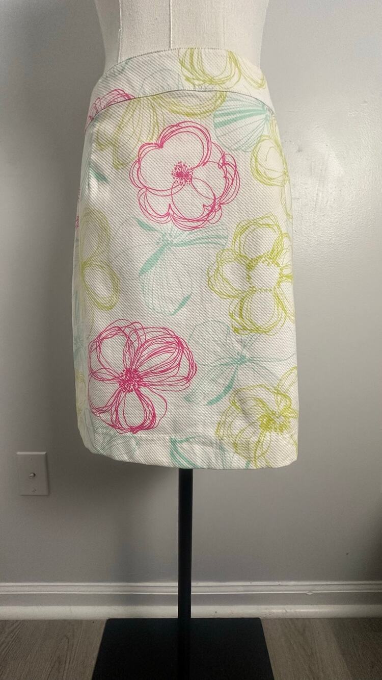 Tori Richard Pastel Floral Mini Skirt Size 8 Coastal Grandma